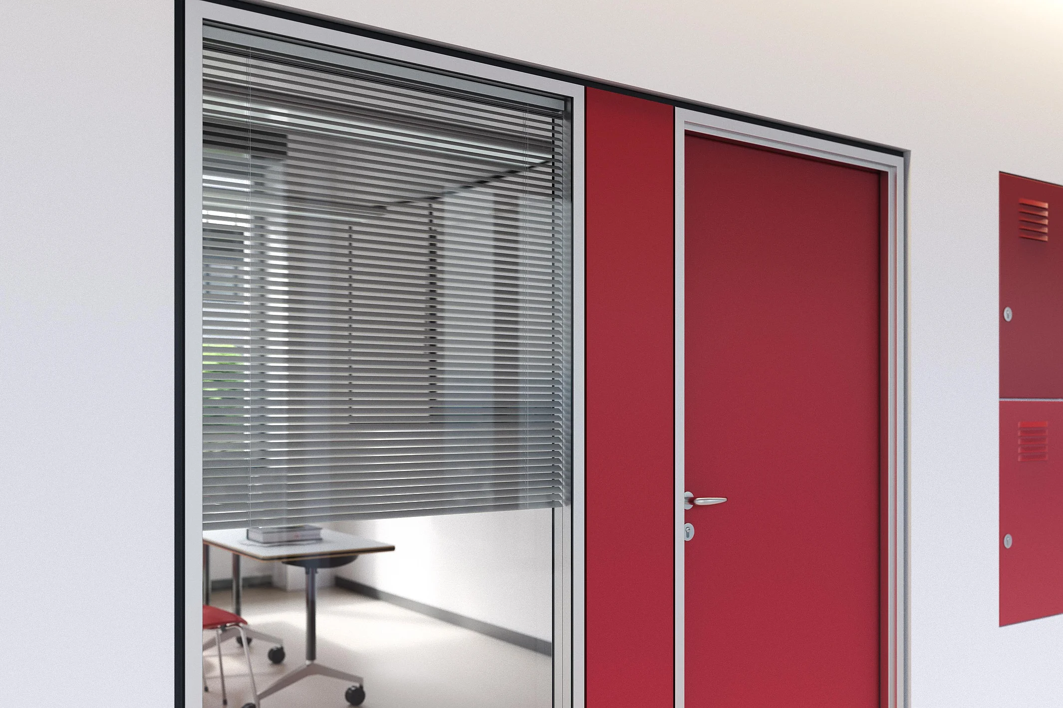 Optional privacy screen with interior blinds