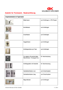 Technisches Datenblatt Zubehör für Trennwände