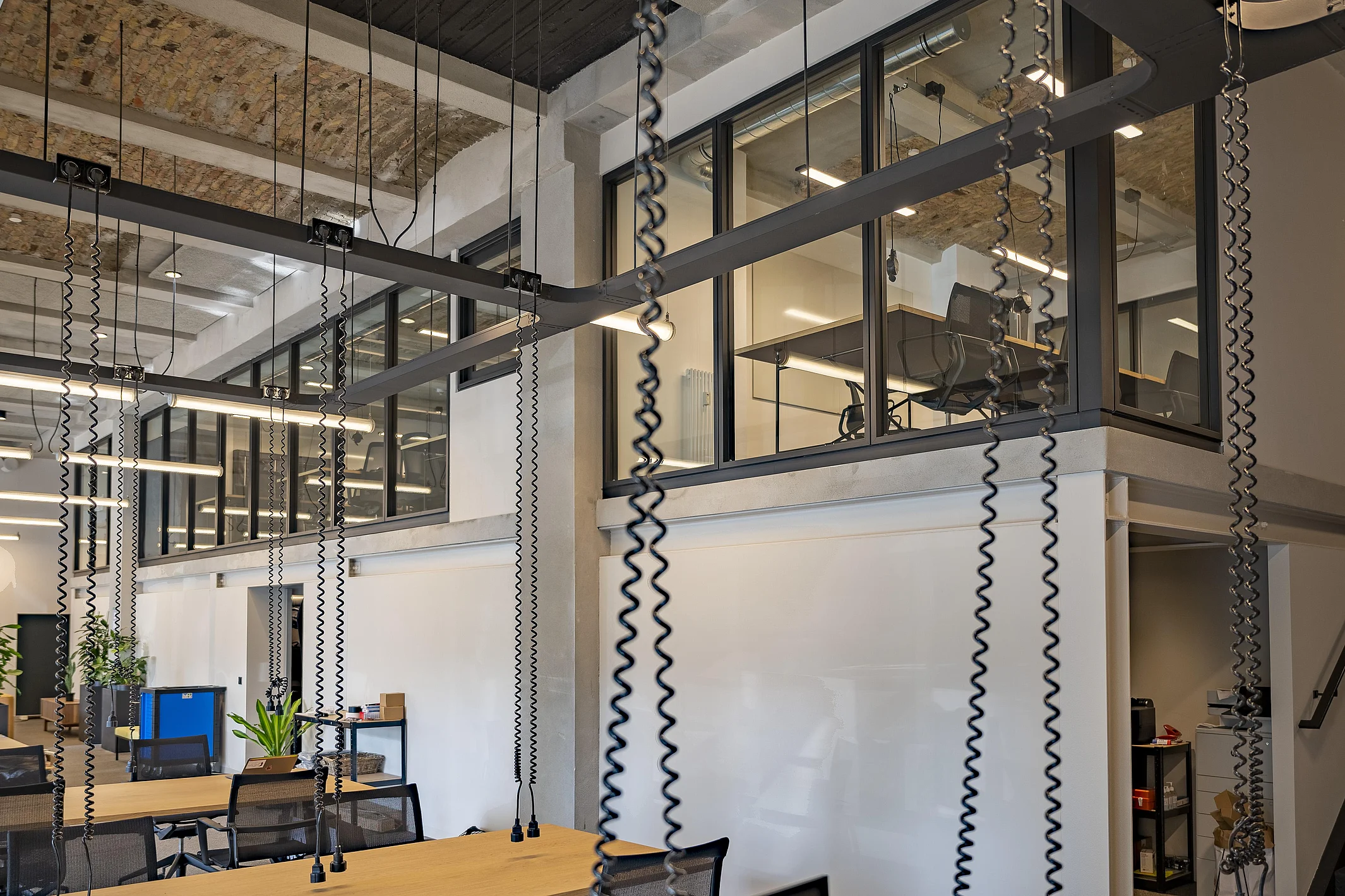 Open-concept design with safety glass