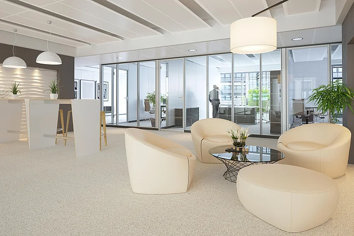 Transparente Raumgliederung mit Zweischeiben-Verglasung