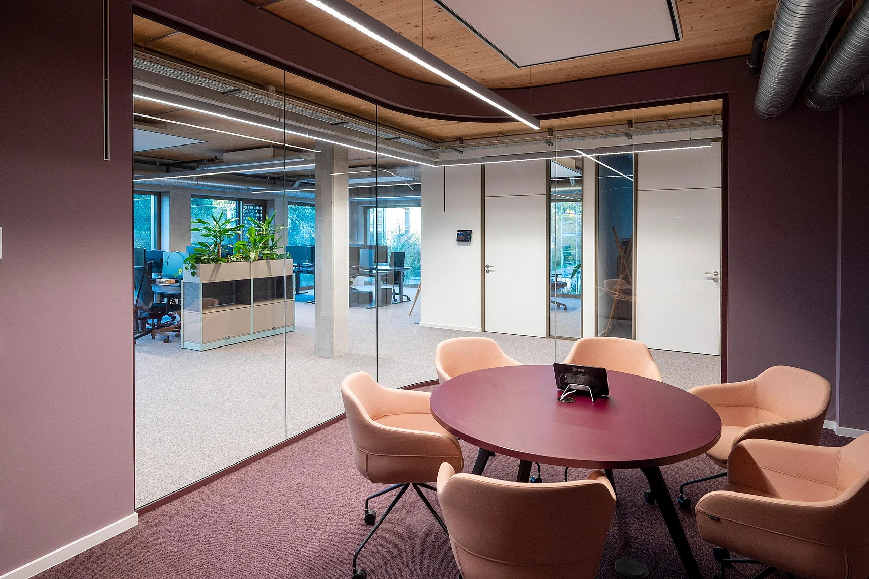 Each of the four floors is designed with its own color scheme