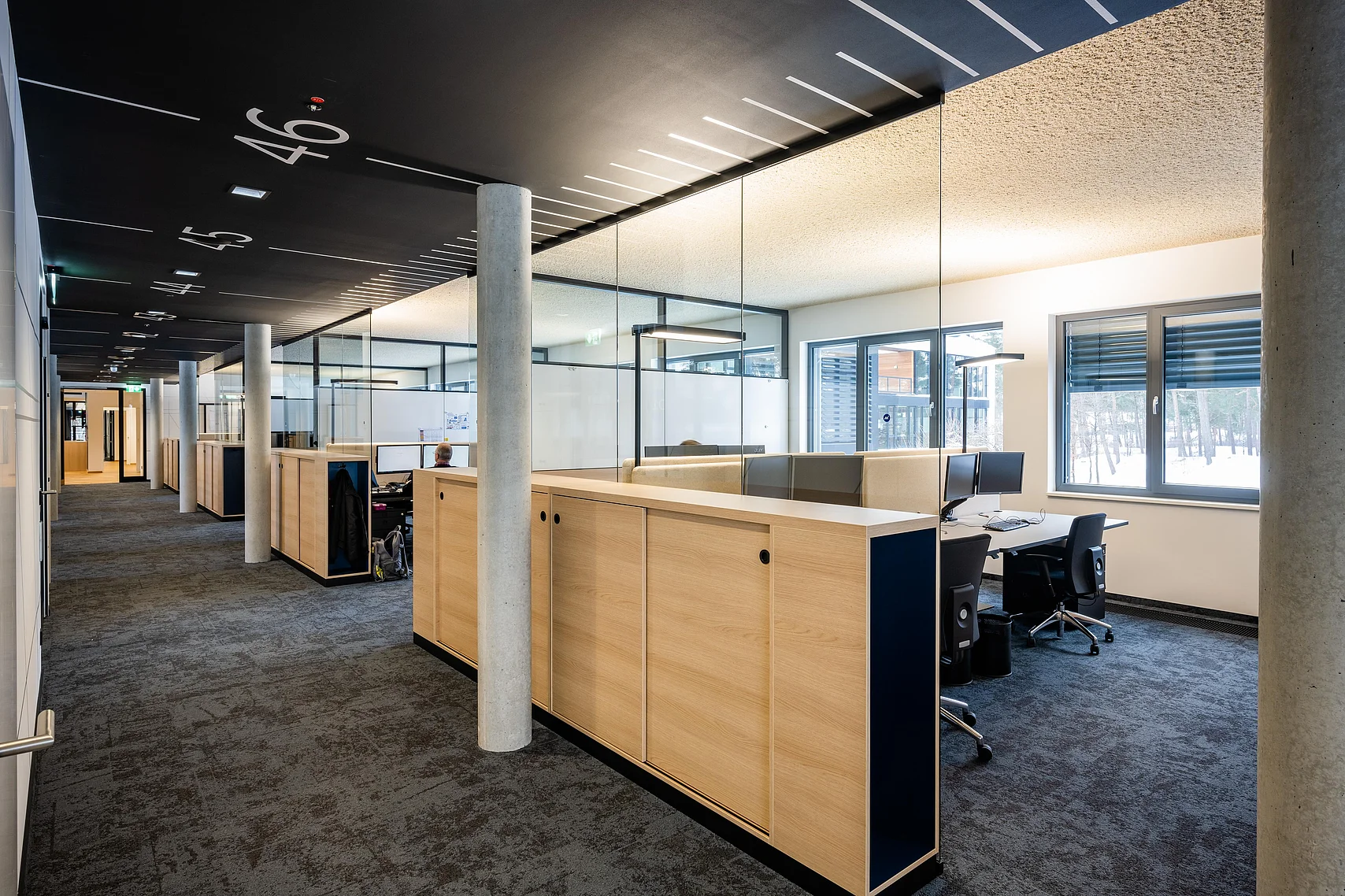 Möblierung und raumbildenden Trennwandsysteme