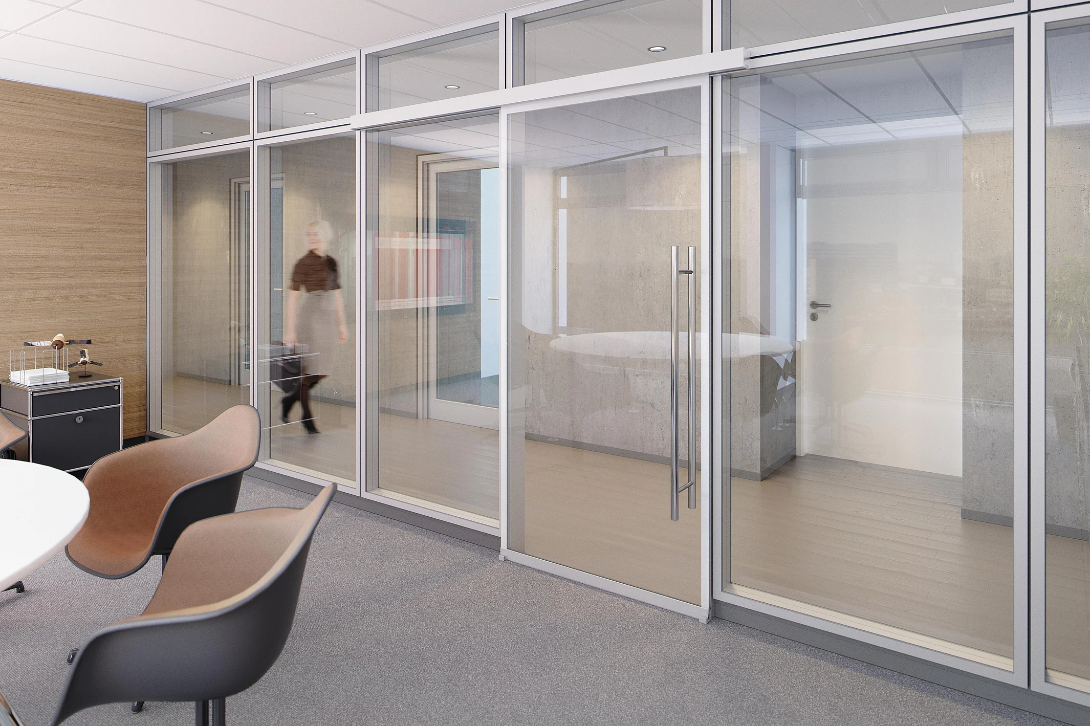 Tür zu und Ruhe. Die Ganzglas-Schallschutzschiebtür.