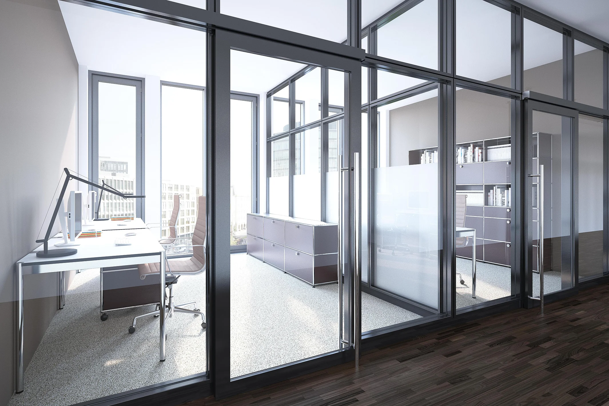 Trennwand in Skelettbauweise im Endlossystem