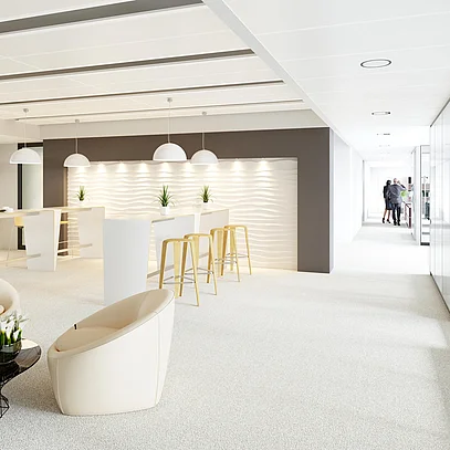 Transparent partitions for high-end office environments