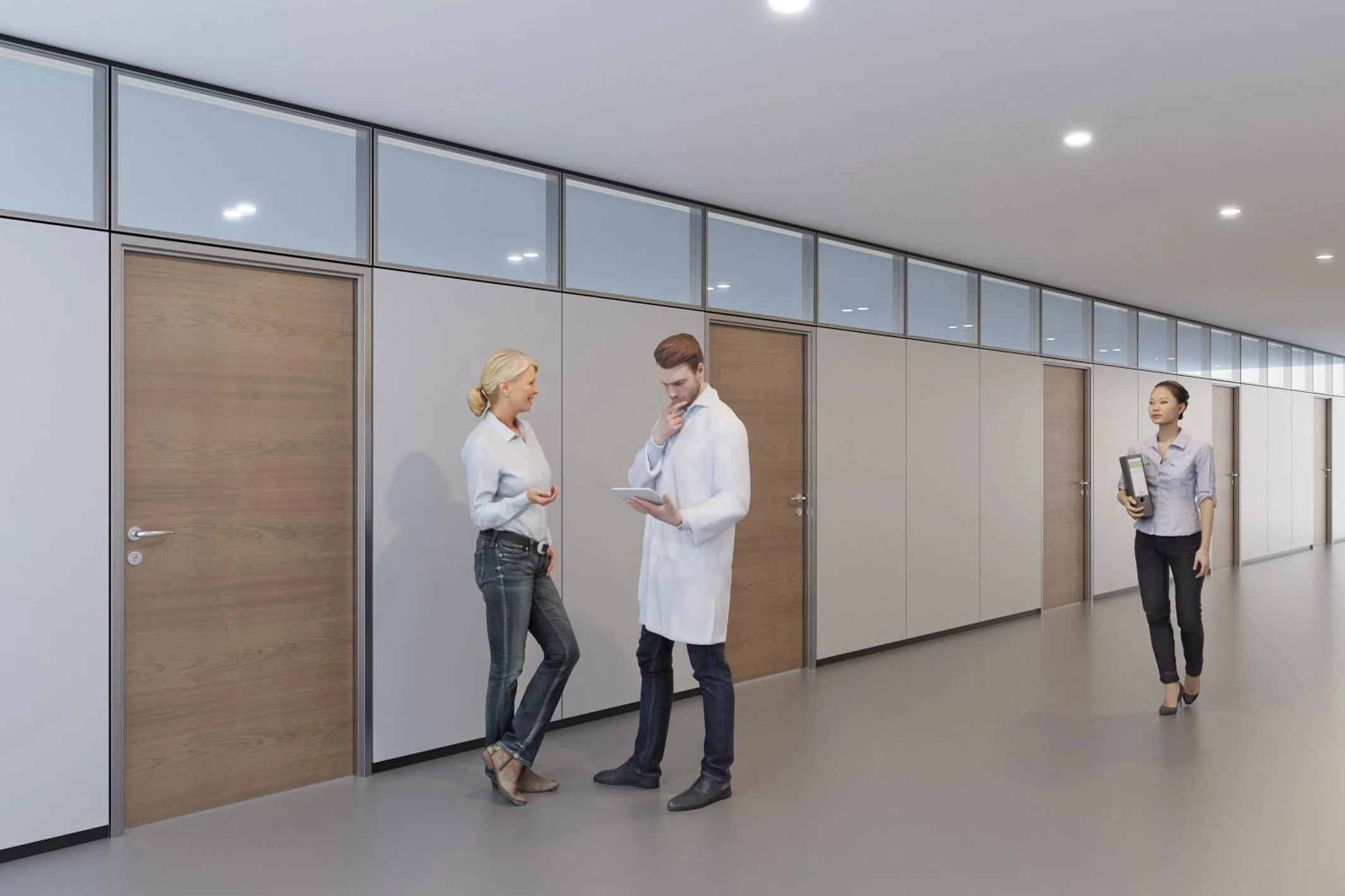 Volltürelement in geschlossener Trennwand T10