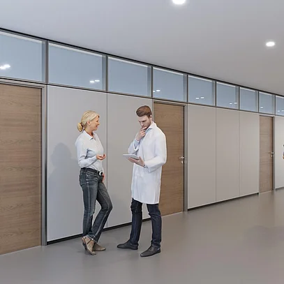 Volltürelement in geschlossener Trennwand T10